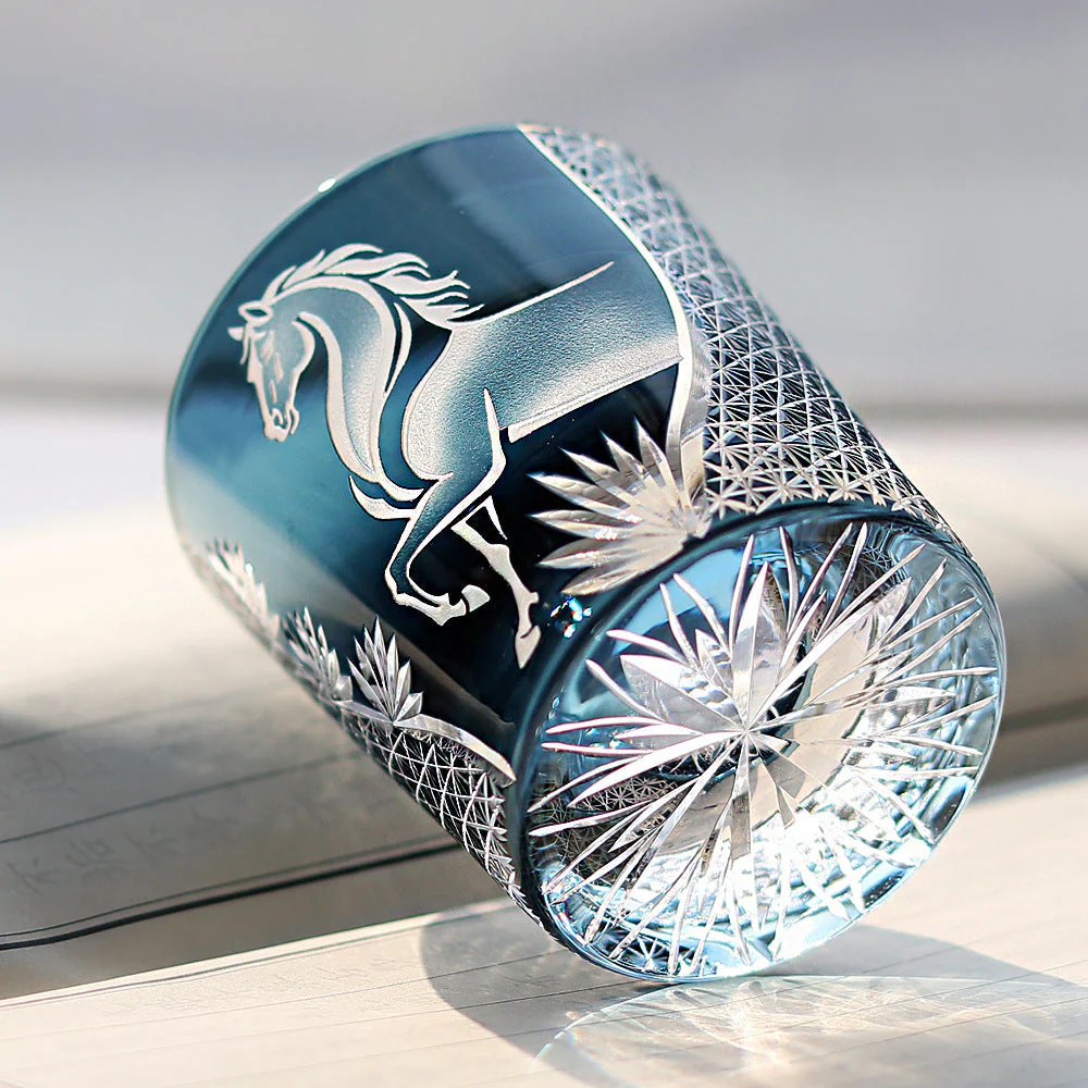 Edo Kiriko Handcrafted Steed Crystal Whisky Glass