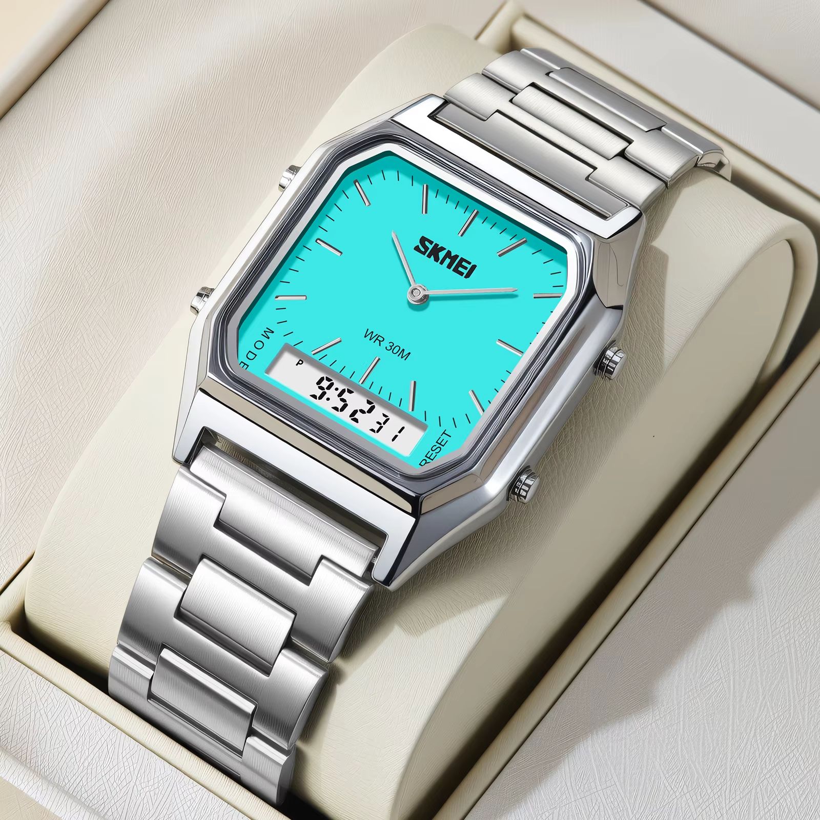 SKMEI Dual Display 3 Time Waterproof Digital Sports Watch