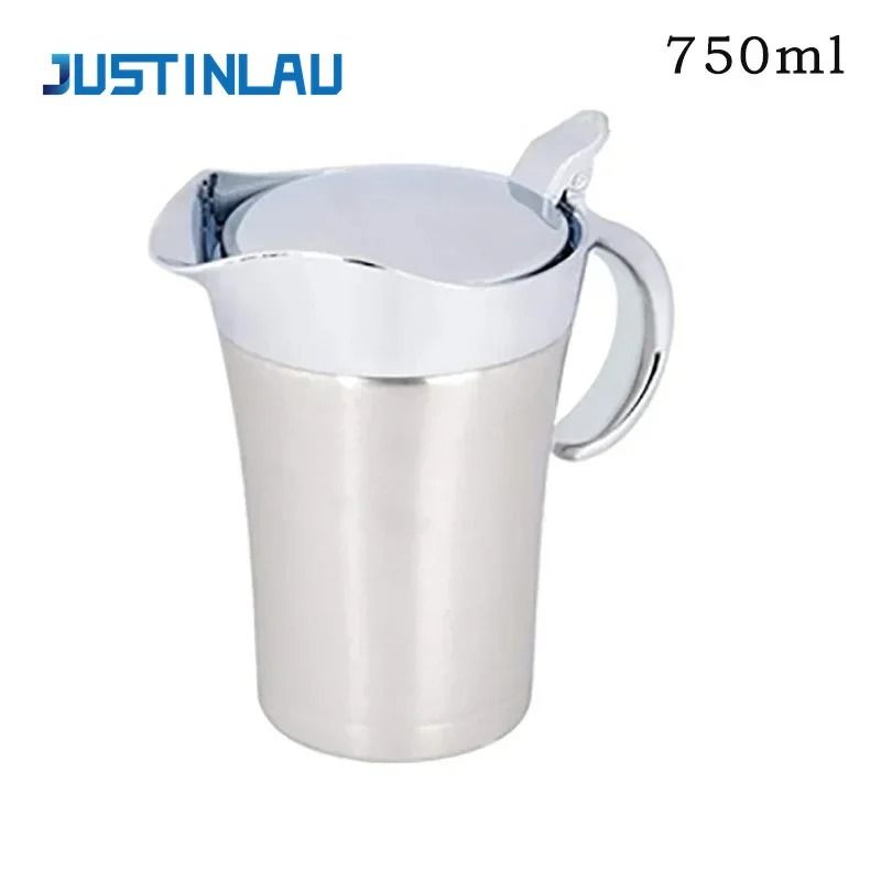 Premium Double-Insulated Stainless Steel Gravy Jug – Thermal Sauce Pot with Hinged Lid