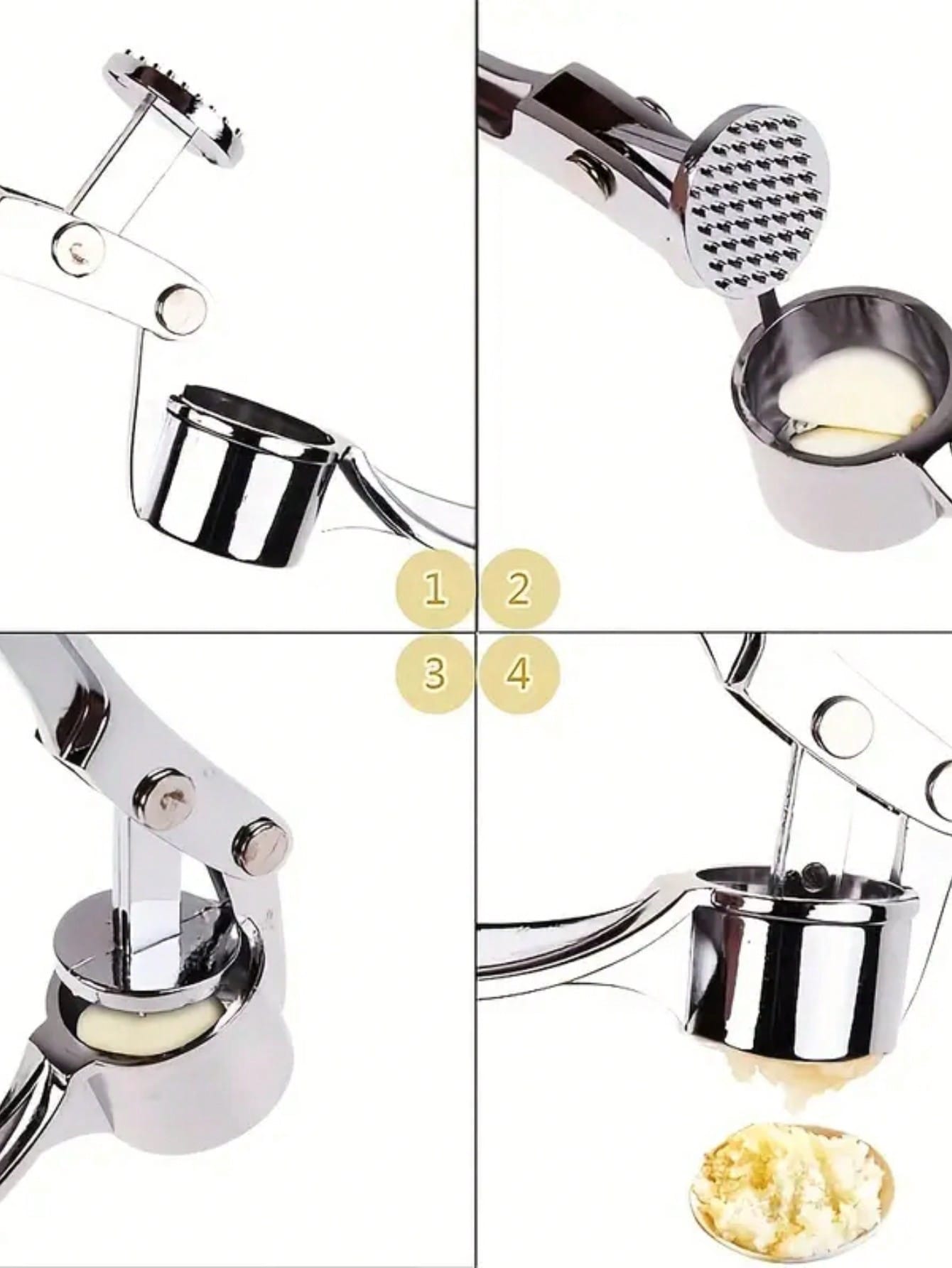 Garlic Masher Crusher Washable Garlic Press Kitchen Tool, Garlic Minver, Kitchen Supplies, Kitchen Gadgets