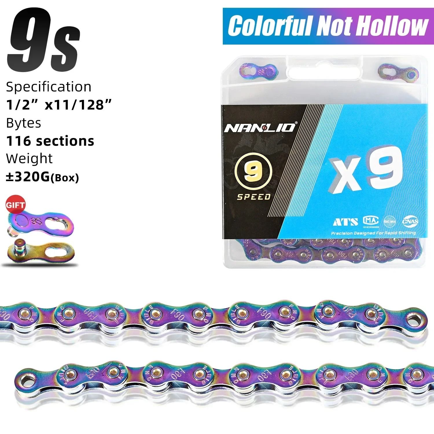Nanlio Bike Chain X8 X9 X10 X11 X12 Variable Speed 116L 126L