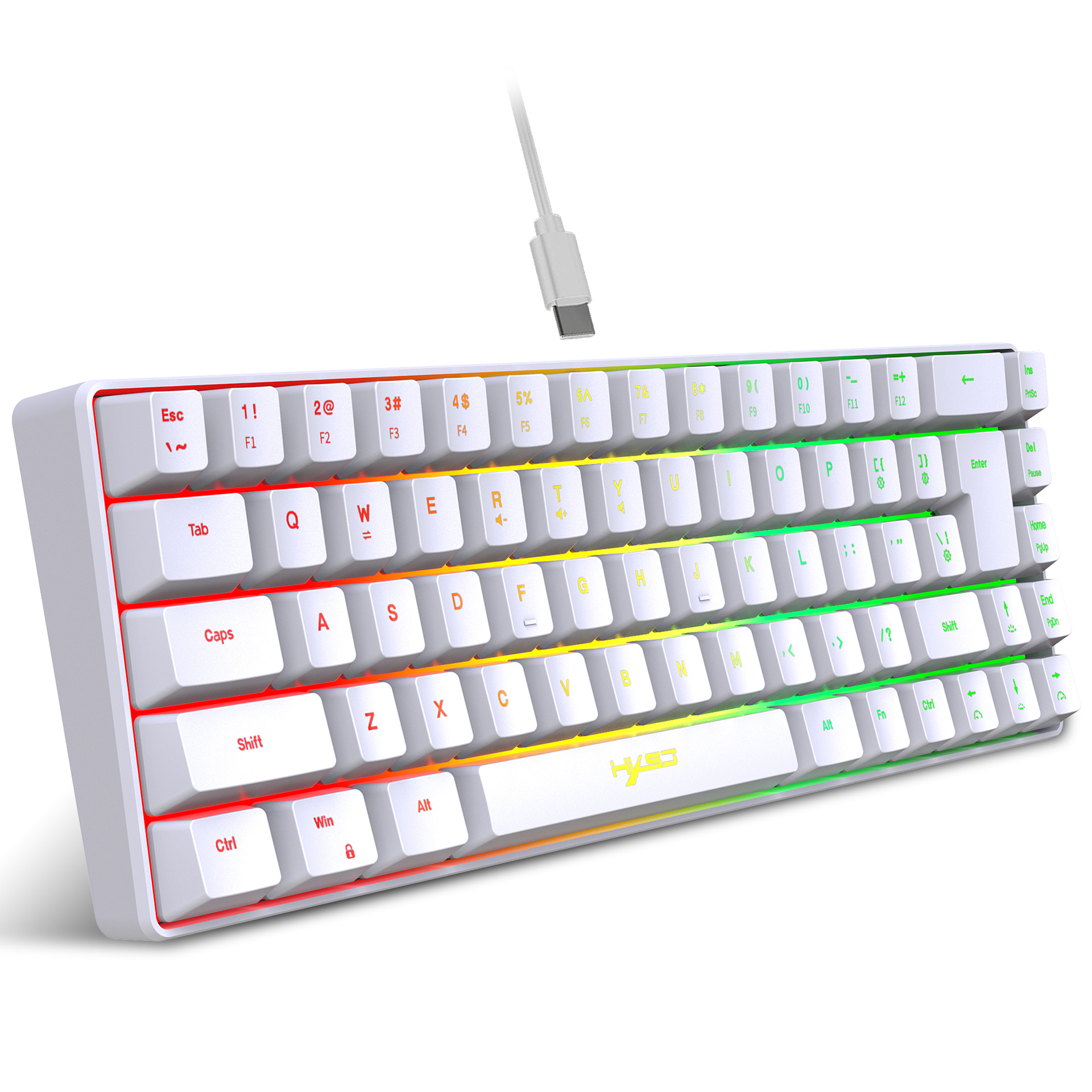 RGB Backlight Compact Wired Keyboard, Portable Small Membrane Keyboard for Laptop Tablet Windows Office & Gaming