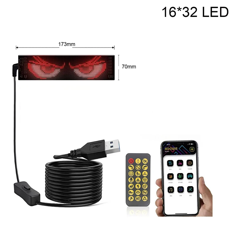 Car/Truck RGB Bluetooth Panel Lamp, LED Matrix Pixel Lights, Programmable Bluetooth App Control, Flexible Display Light