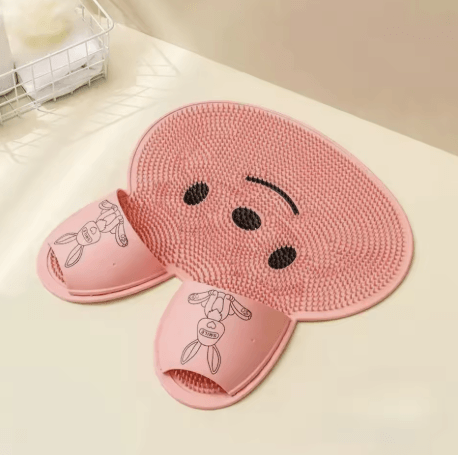 Silicone Rabbit Foot Washing Massage Mat Non Slip Shower Foot Scrubber for Dead Skin Removal