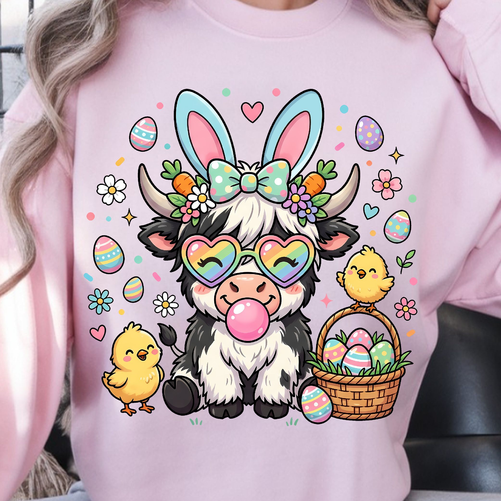 Highland Easter Cow Shirt, Easter Cow T-Shirt, Cute Easter Cow Tee
