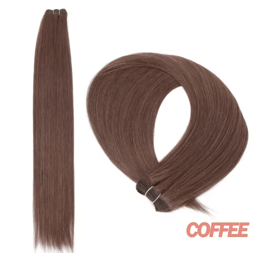32-Inch Ombre Straight Synthetic Hair Bundle, 200g High-Temperature Fiber (27/613, Brown, Grey, M618)