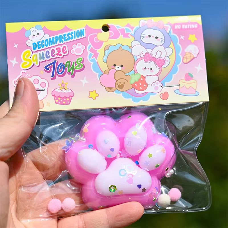 Kawaii Taba Cat Paw Plush Fidget Squeeze Toy