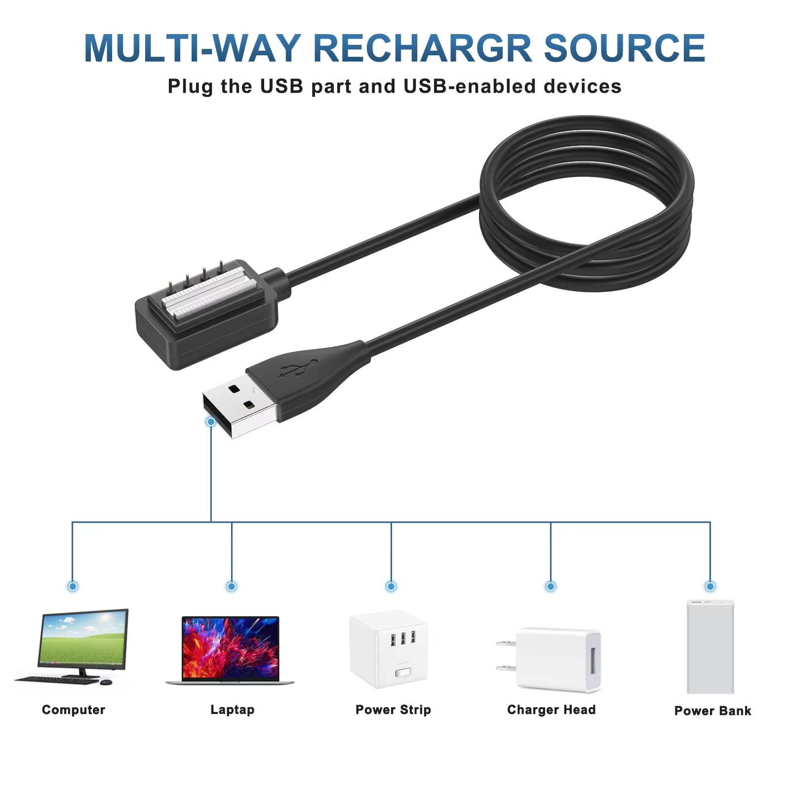 USB Charging Cable for Suunto 9, Spartan Sport, EON Core, and D5 – Fast and Reliable Suunto Charger for Wrist HR Baro &