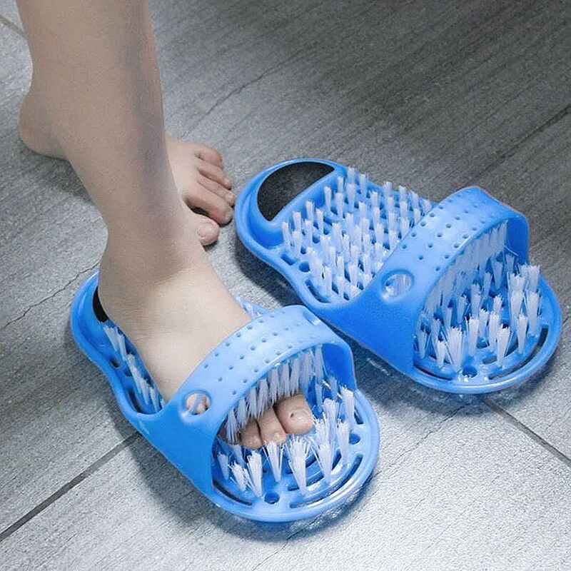 Foot Scrub Massage Slippers with Pumice Stone | Suction Cup Foot Washing Brush for Dead Skin Removal & Foot Care