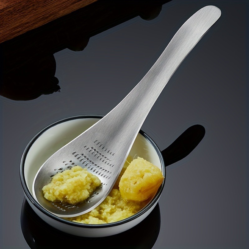 Stainless Steel Grater Spoon for Garlic, Ginger, Fruits, Root Vegetables in Kitchen