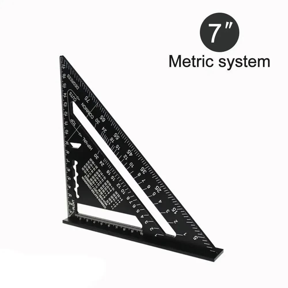 7 Inch Triangle Ruler Aluminum Alloy Carpenter Angle Measuring Tool