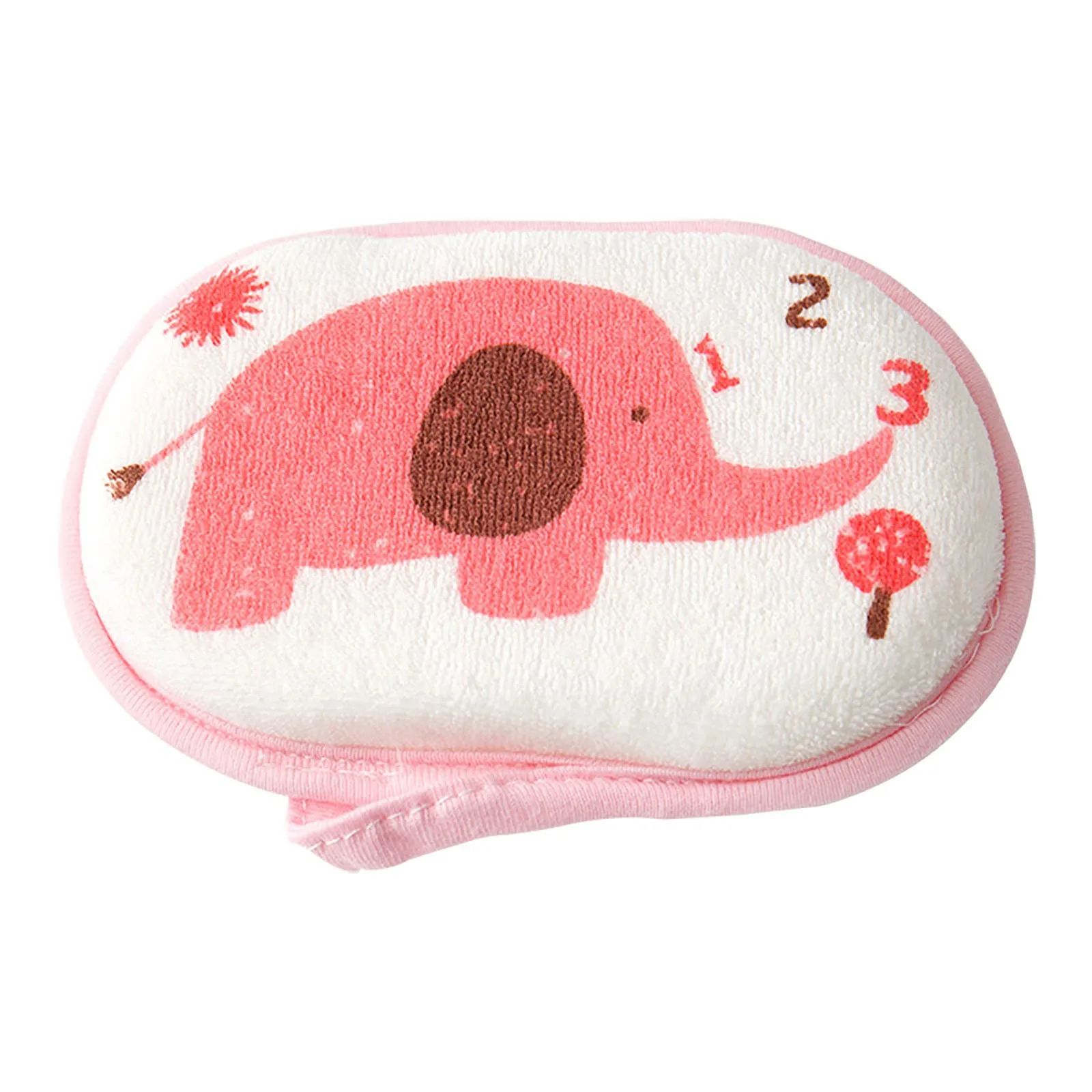 Cute Elephant Baby Bath Sponge Soft Cartoon Shower Brush Gentle Infant Bath Towel