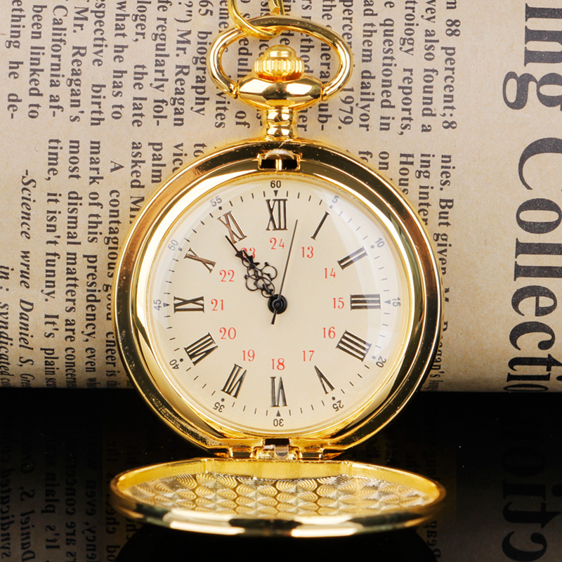 I Love You Couple Gift Watch Pendant, Luxury Golden Quartz Pocket Watch, High Quality Fashionable Christmas Gift
