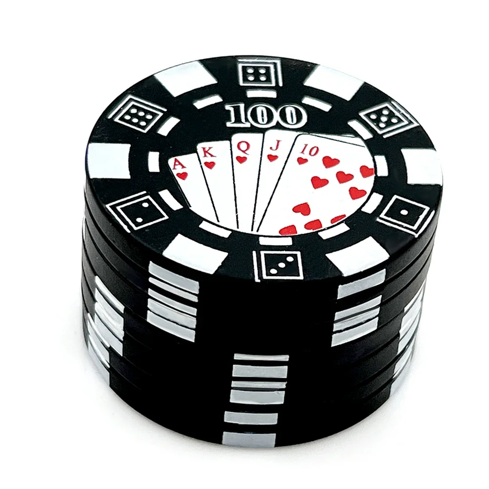 Poker Chip Herb Grinder Portable Spice Crusher Compact Layer Grinder