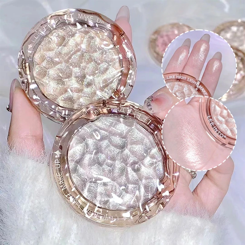 Glitter Highlight Contour Palette, High Gloss Powder, Natural Gloss Contour Concealer, Long-Lasting Light