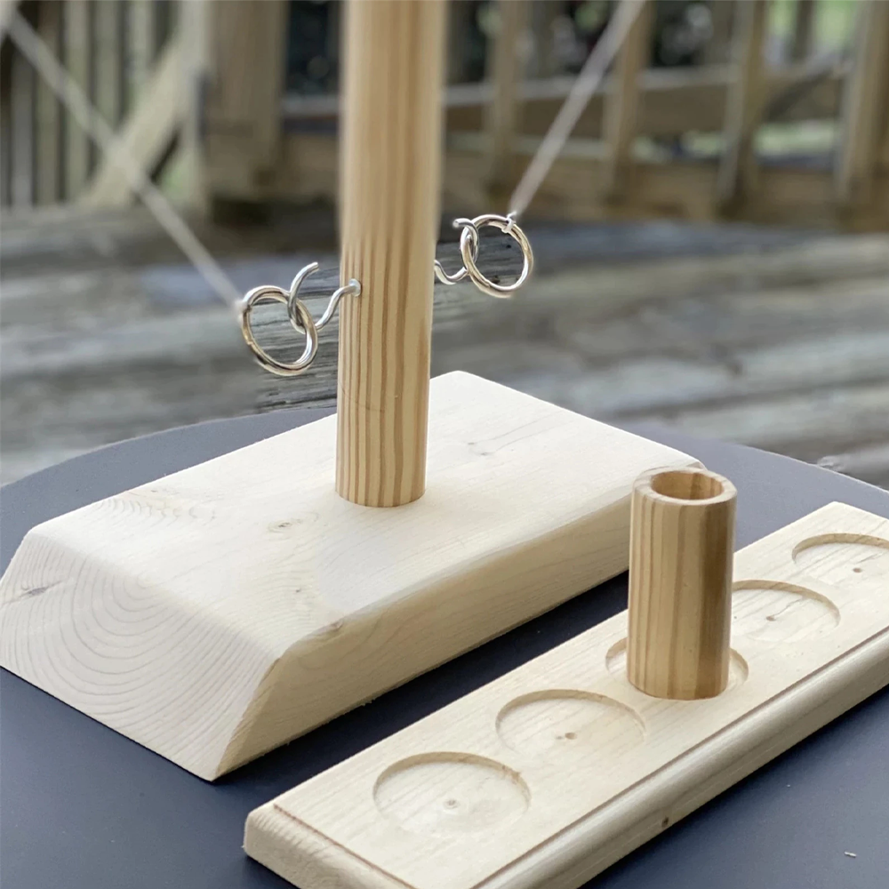 Wooden Ring Hook Tossing Game