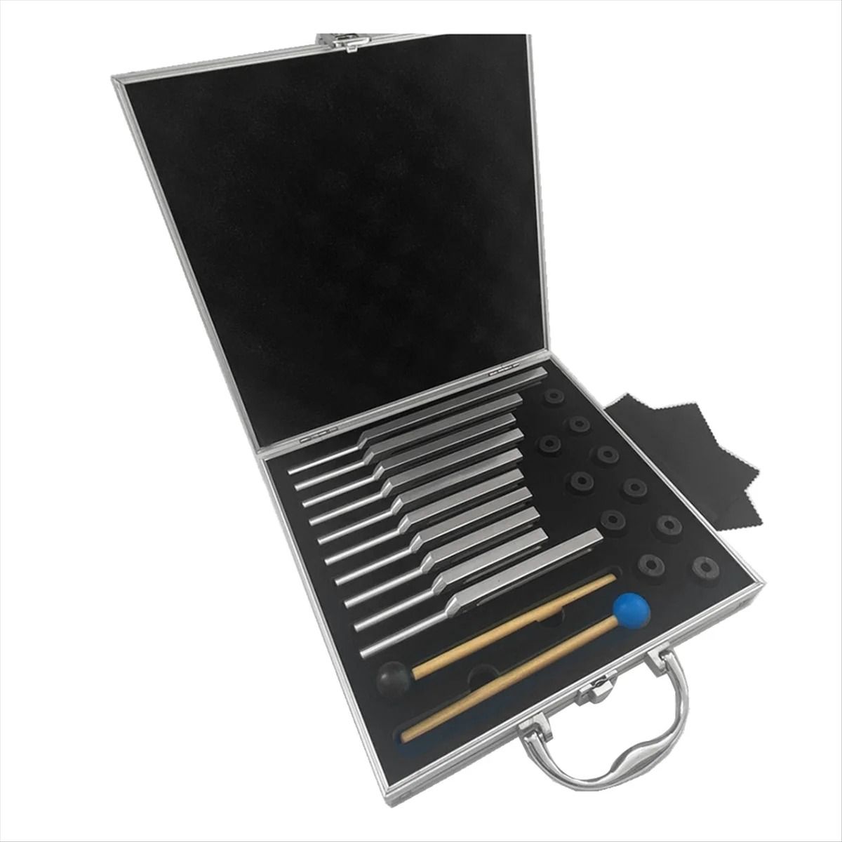 10 Piece Tuning Fork Set for Chakra Healing and Sound Therapy