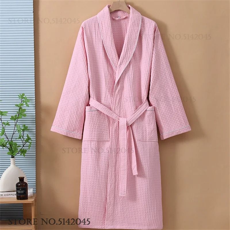 100% Cotton Couple Waffle Robe – Professional Kimono Bathrobe & Casual Summer Loungewear