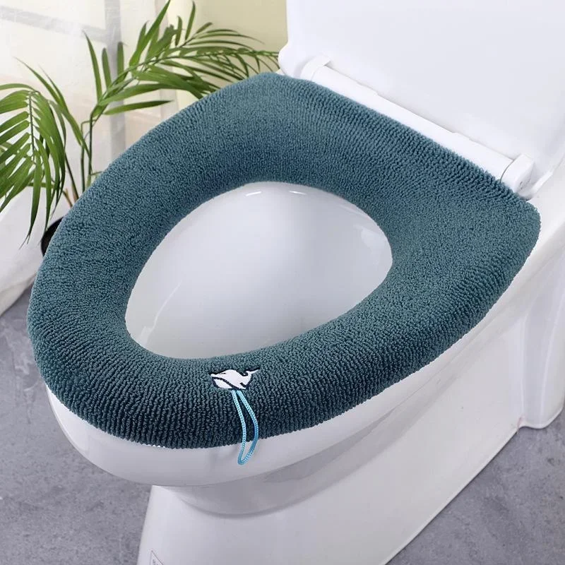 Soft Warm Toilet Seat Cover Elastic Washable Bathroom Seat Pad
