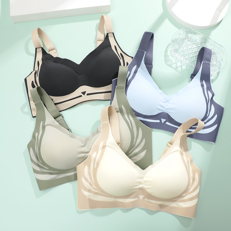 Super Gather Push Up Bras for Women, Seamless Underwear, Full Cup Lift-Up Wireless Bras, Soft Support Sleepwear, Comfort