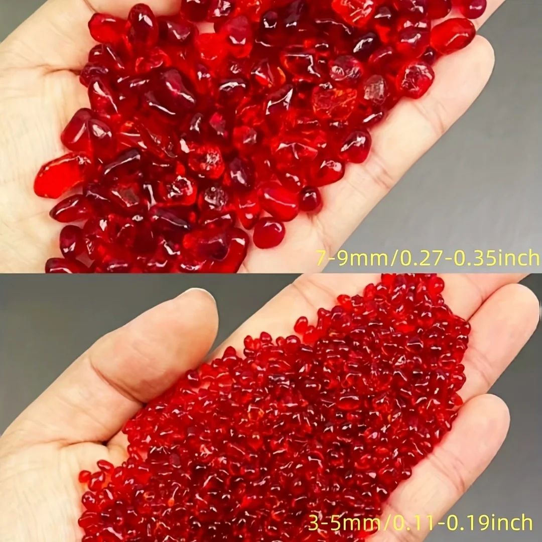 RubyGlow Red Glass Gravel for Aquariums, Vases & Garden Decor