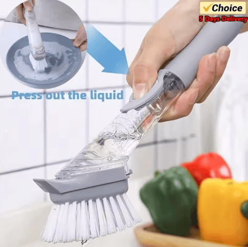 No Scratch Dishwand Set Soap Dispensing Dishwashing Brush Sponge Cleaner