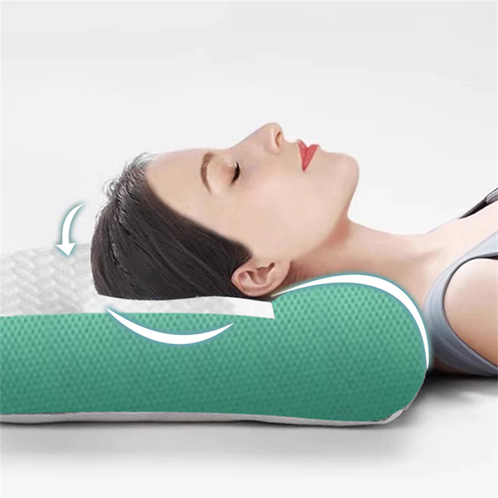 Ergonomic Goose Down Pillow, Comfort Goose Down Pillow, Cervical Memory Foam Pillow, Sleep Enhancing Cervical Support
