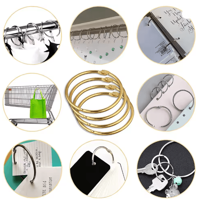 Metal Shower Curtain Rings Rustproof Smooth Glide Hooks 24 Pack