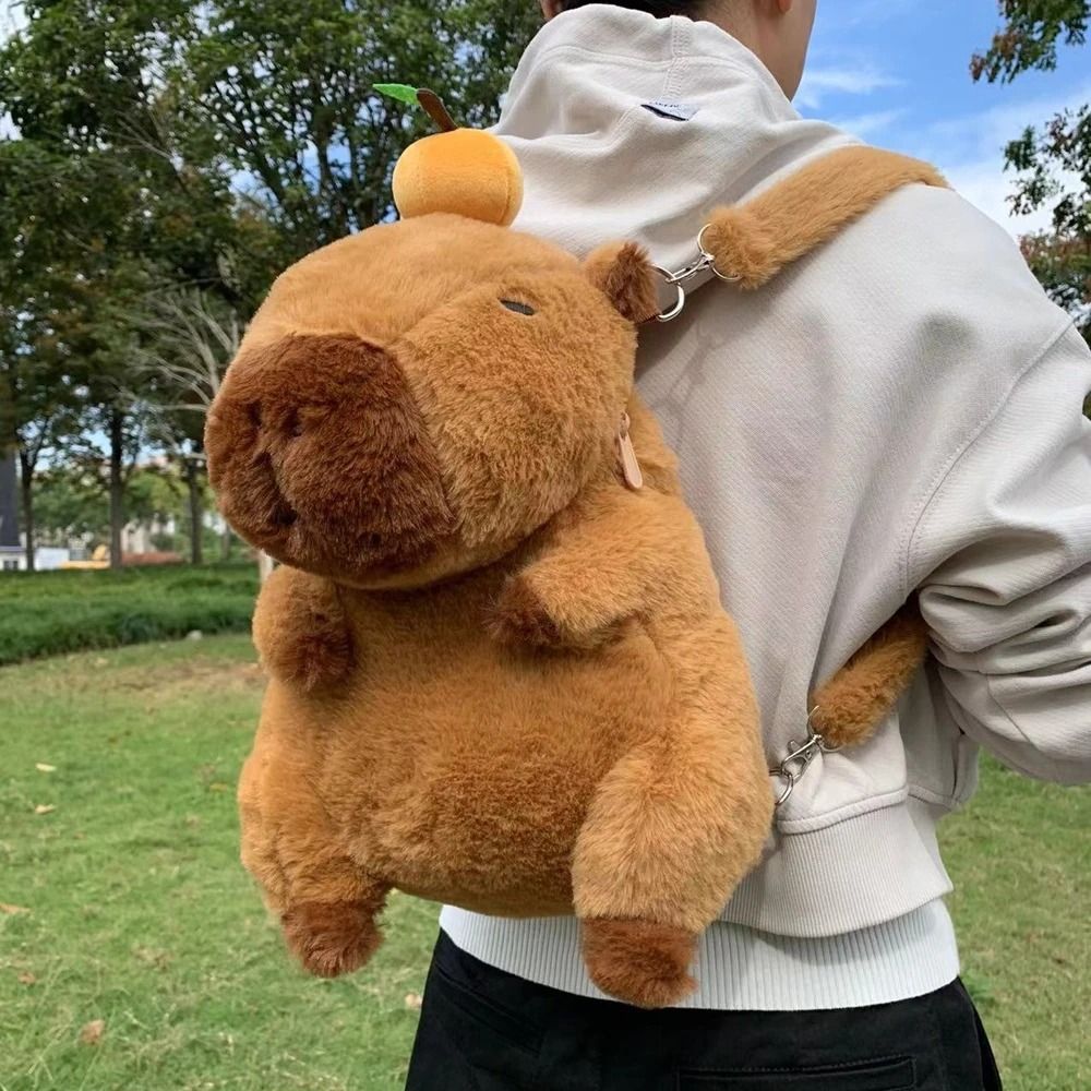 Kawaii Capybara Plush Backpack Mini Shoulder Bag for Kids