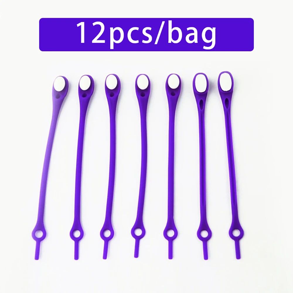 12 PCS No-Tie Stretch Silicone Shoelaces