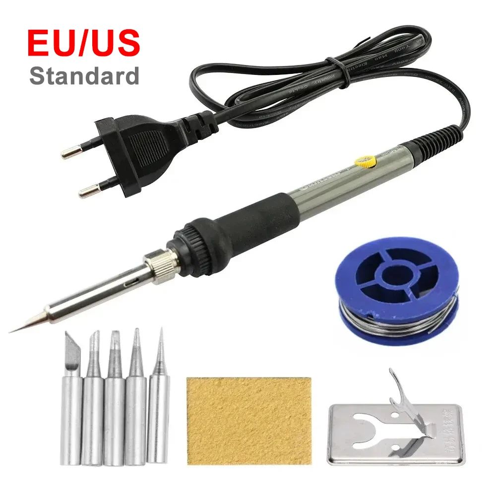 Electric Soldering Iron with Adjustable Temperature, Rework Welding Station Heat Pen Tips Kit for DIY Repair