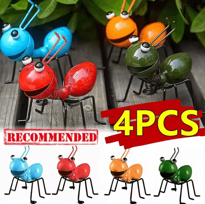 Cute Metal Ant Wall Art Set – 3D Garden & Indoor Insect Sculpture Decor