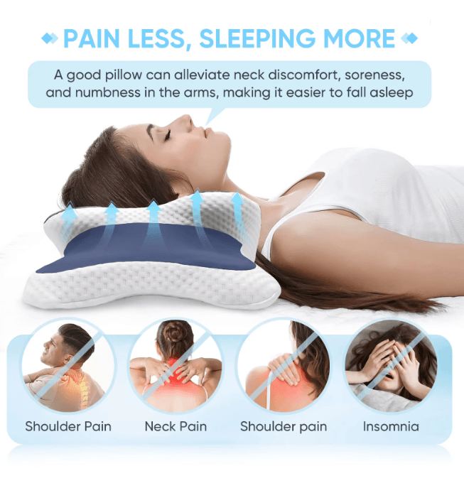 Ergonomic Memory Foam Cervical Pillow for Neck Support and Comfort