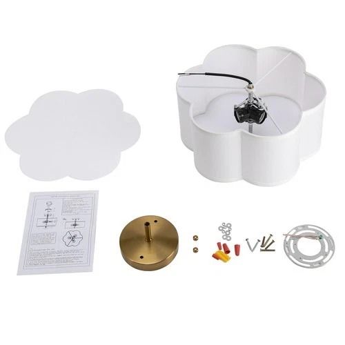 Flush Mount Pendant Lamp, Modern Ceiling Light, Drum Shade Chandelier