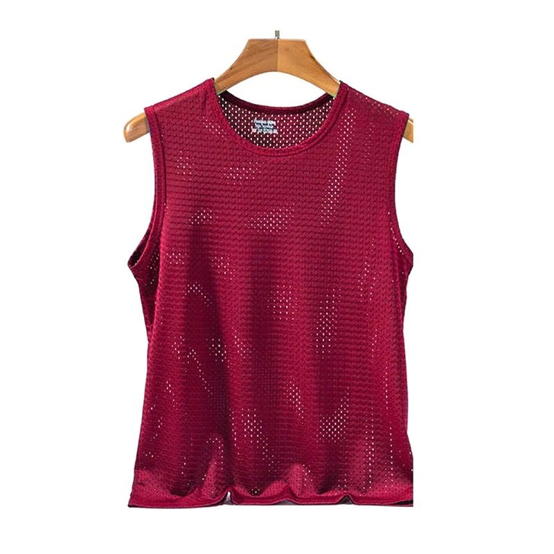 Men Mesh Tank Top Fitness Sleeveless Shirt Breathable Gym Vest
