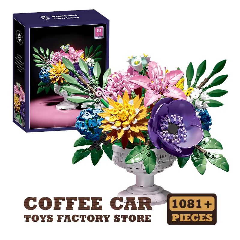 Creative Bonsai Building Blocks Bouquet 3D Model DIY Flower Kit