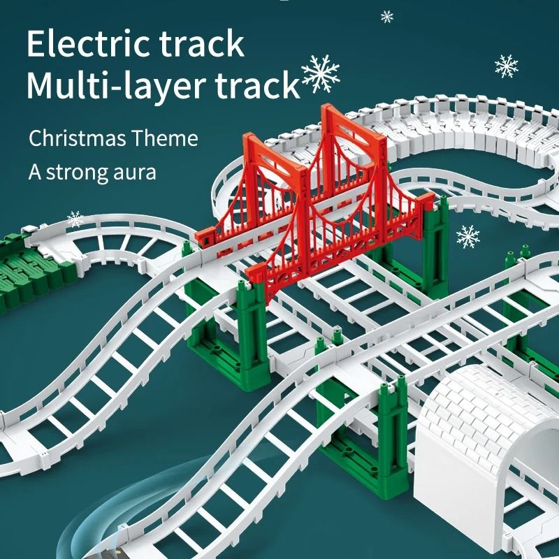 Christmas Electric Track Car Train Toy Kids Educational Racing Track Set