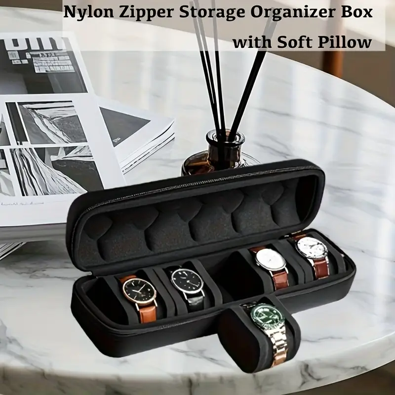 Scratch-Resistant Watch Case, Protective Travel Storage Box, EVA, Secure Latch Closure, Soft Foam Pillows