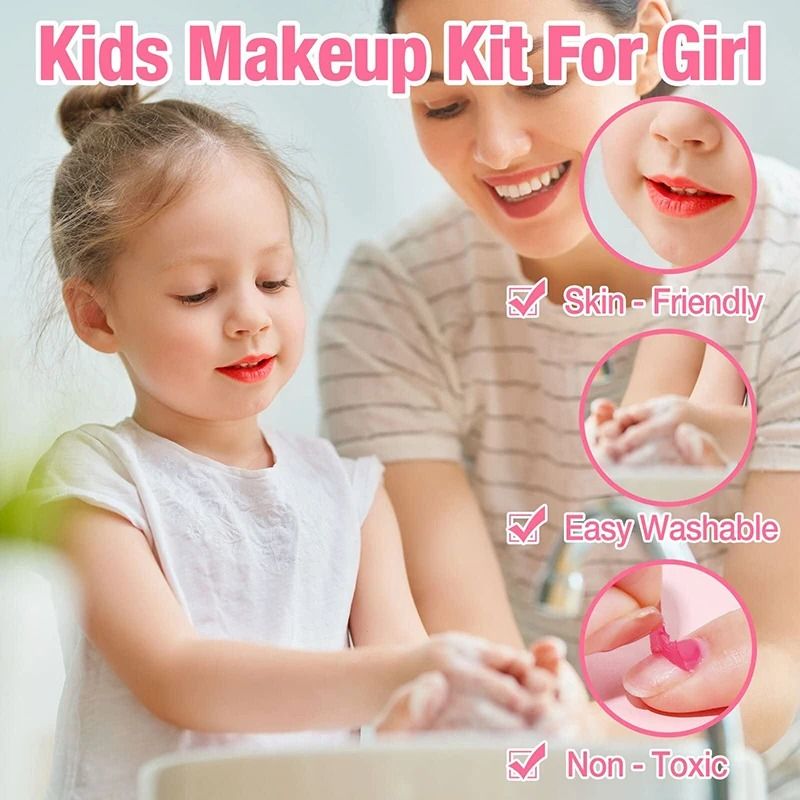 Girls Makeup Kit Washable Princess Pretend Play Makeup Set