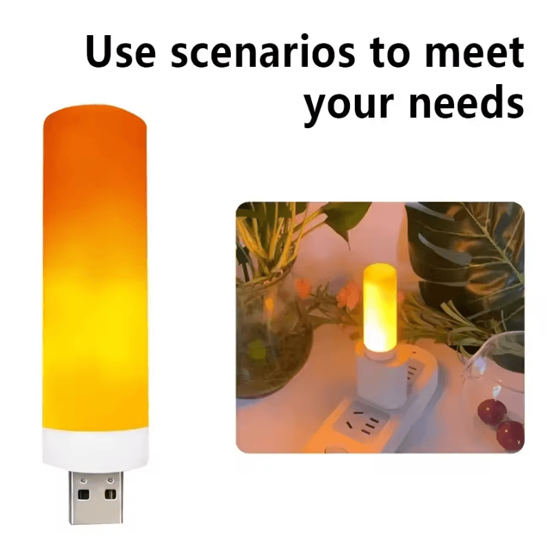 USB LED Flame Light – Dynamic Flickering Fire Effect Atmosphere Bulb