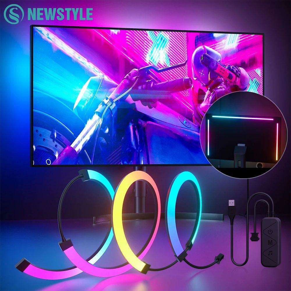 GlowSync RGB Monitor Light Strip – App & Music Sync LED Backlight for Gaming Setup