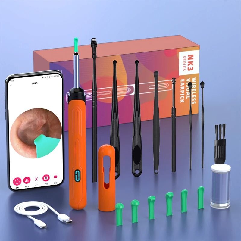 HD Ear Cleaner with Camera Otoscope Ear Cleaning Kit USB C Rechargeable Wax Removal Tool