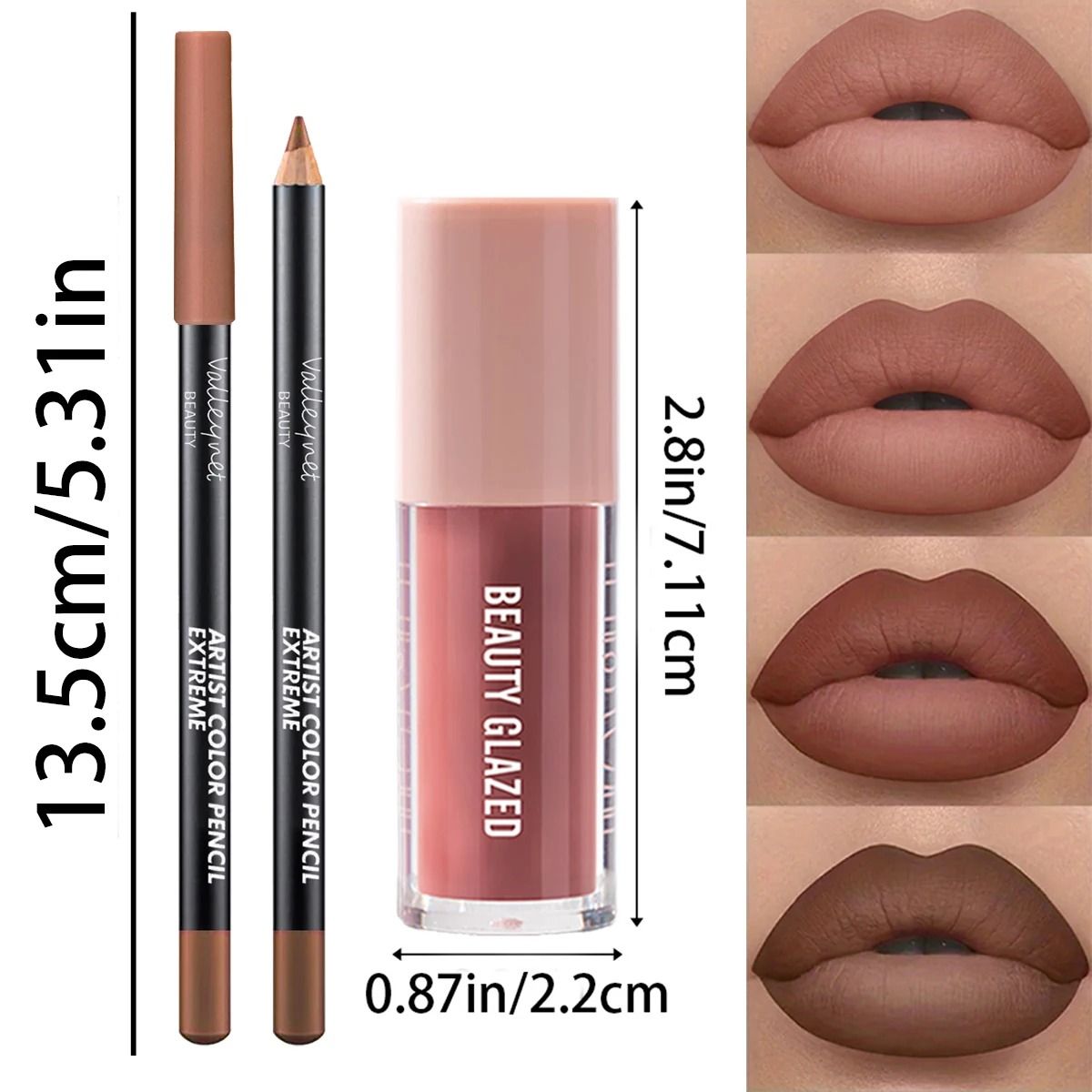 2 Piece Velvet Matte Lip Makeup Set
