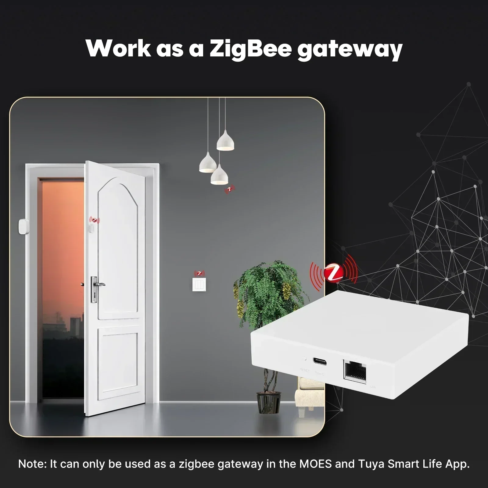 Zigbee Matter Hub, Smart Home Bridge, Siri Voice Control, Google Alexa, HomeKit, Smart Things
