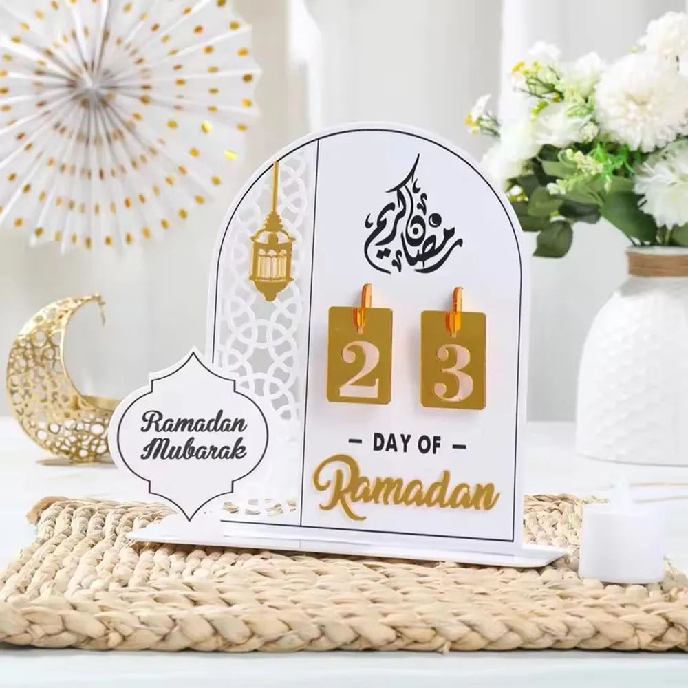 Ramadan Countdown Calendar Acrylic Eid Mubarak Decor Display