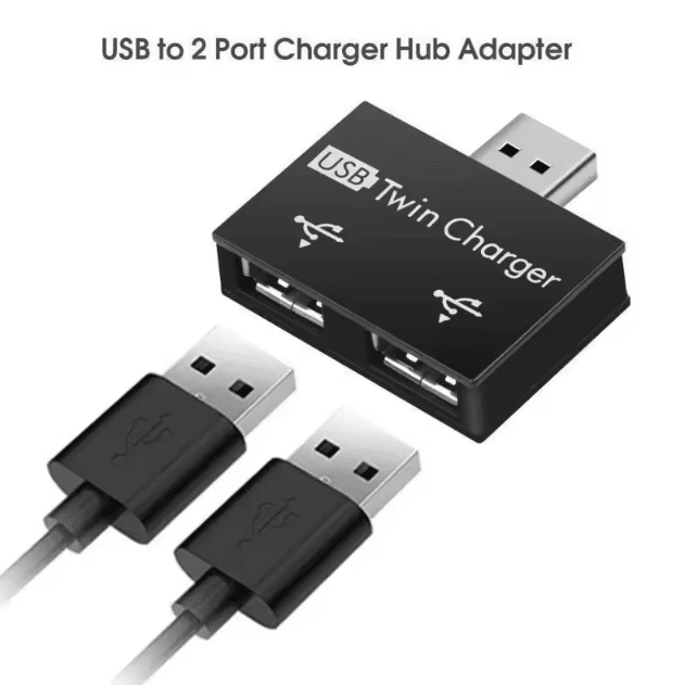 FlexiSplit USB 2.0 2-Port USB Hub Adapter – 1 Male to 2 Female USB Splitter for PC & Laptop
