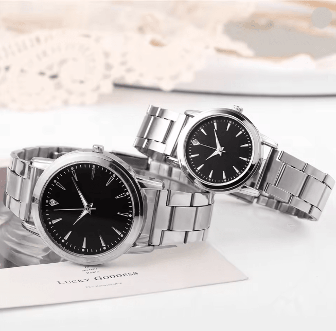 Couple Business Quartz Watch Set Classic Analog Style
