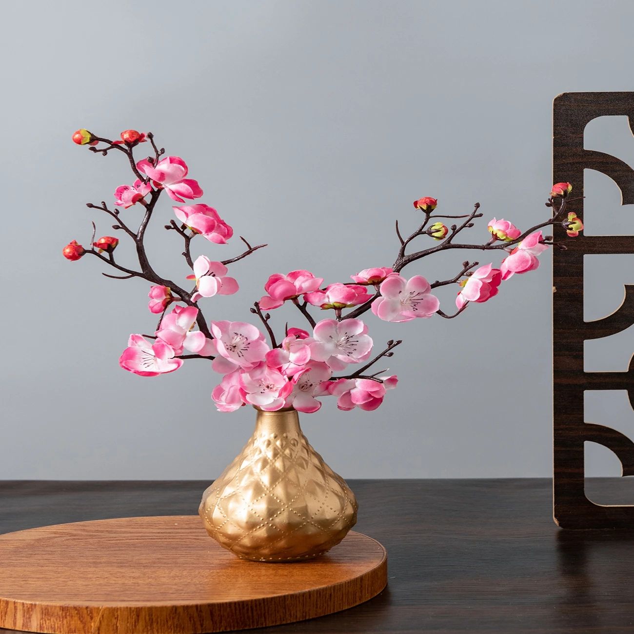Artificial Plum Blossom Branch Silk Flowers for Home and Wedding Decor