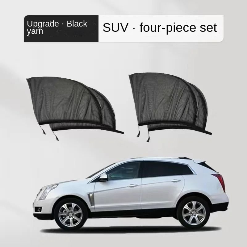 Car Rear Side Window Sunshade Set Mesh Protect UV and Privacy