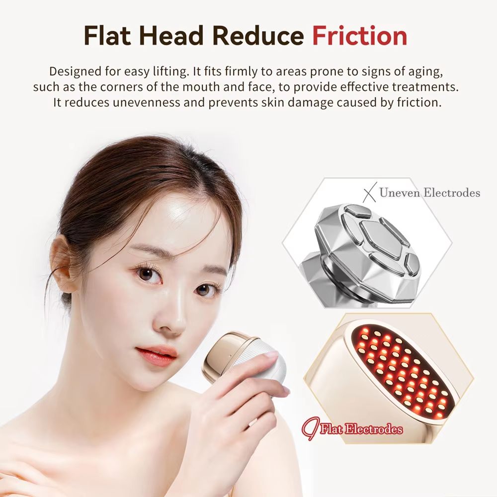 ANLAN RF EMS Beauty Device – Multi-Polar Skin Tightening & Facial Lifting Massager with 24K Gold & LED Light Therapy